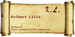 Kolbert Lilla névjegykártya